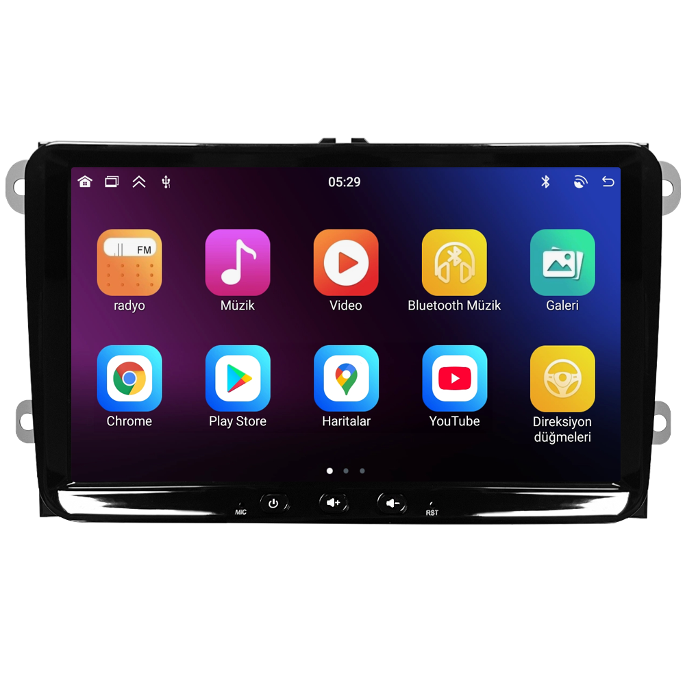 Volkswagen Jetta Android Multimedya Sistemi (2006-2018) CRV-4580SD Piano Black Çerçeve