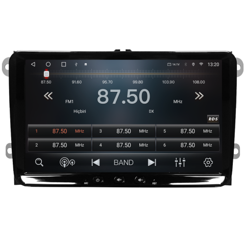 Seat Leon Android Multimedya Sistemi (2006-2012) CRV-4580SD Piano Black Çerçeve
