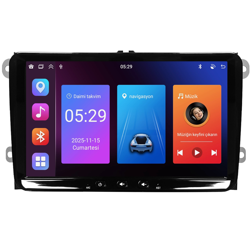 Seat Leon Android Multimedya Sistemi (2006-2012) CRV-4580SD Piano Black Çerçeve