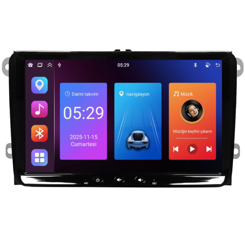 Seat Leon Android Multimedya Sistemi (2006-2012) CRV-4580SD Piano Black Çerçeve
