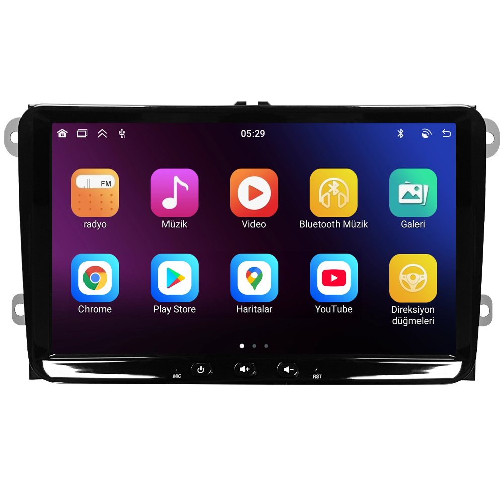 Seat Leon Android Multimedya Sistemi (2006-2012) CRV-4580SD Piano Black Çerçeve