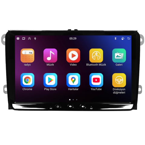 Seat Leon Android Multimedya Sistemi (2006-2012) CRV-4580SD Piano Black Çerçeve