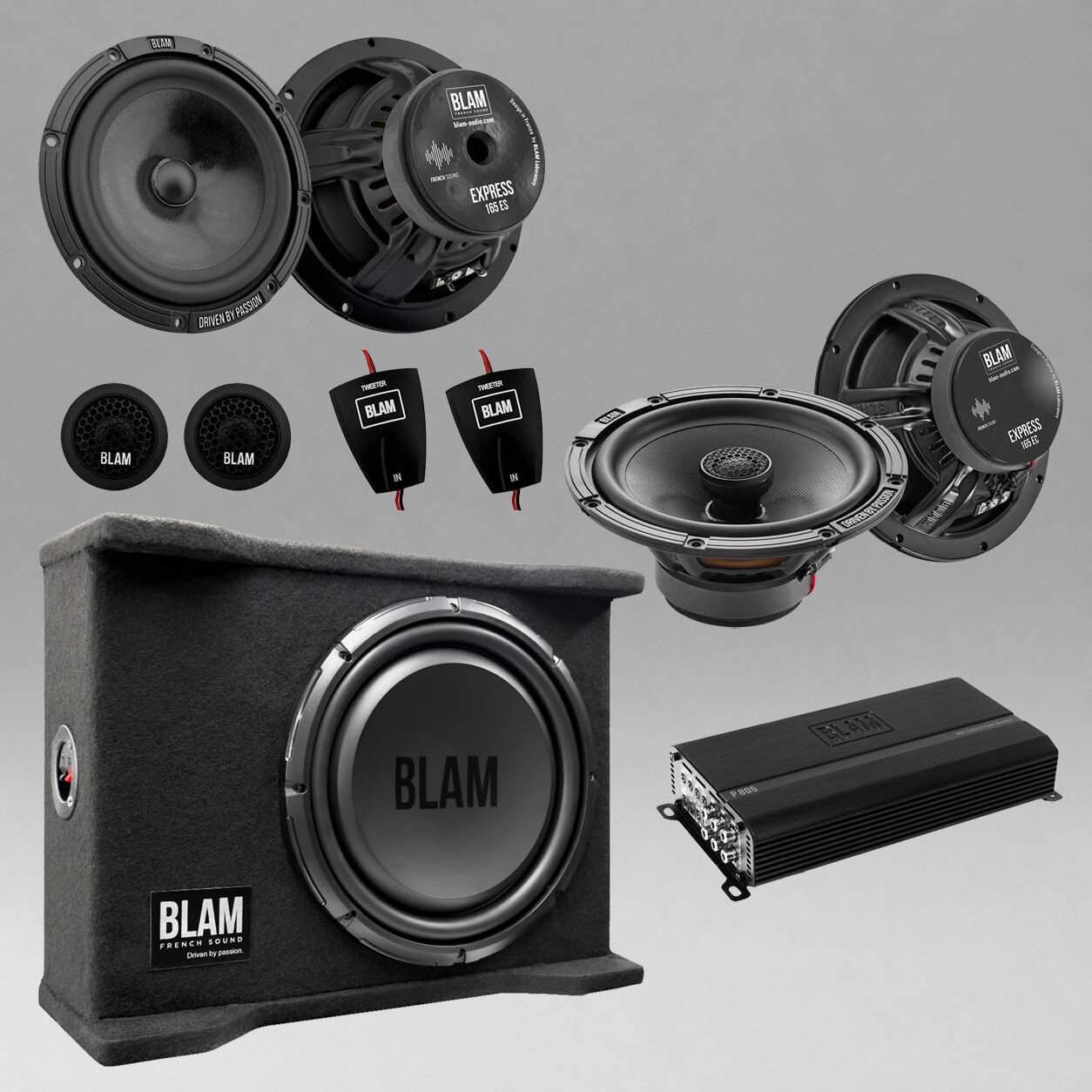 BLAM 5 Kanal Amfili Araç Ses Sistemi Paketi | Kabinli Subwoofer Dahil