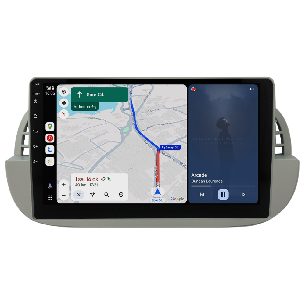 Fiat 500 Multimedya Sistemi Beyaz Çerçeve (2008-2014) CRV-4652XPW