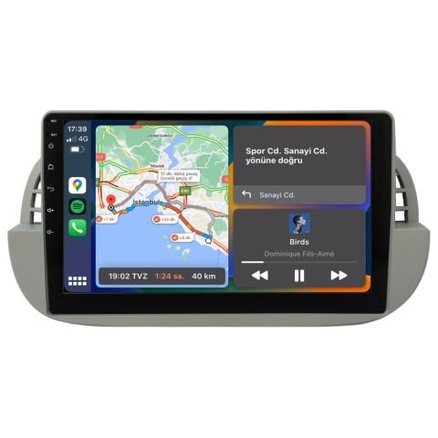 Fiat 500 Multimedya Sistemi Beyaz Çerçeve (2008-2014) CRV-4652XPW