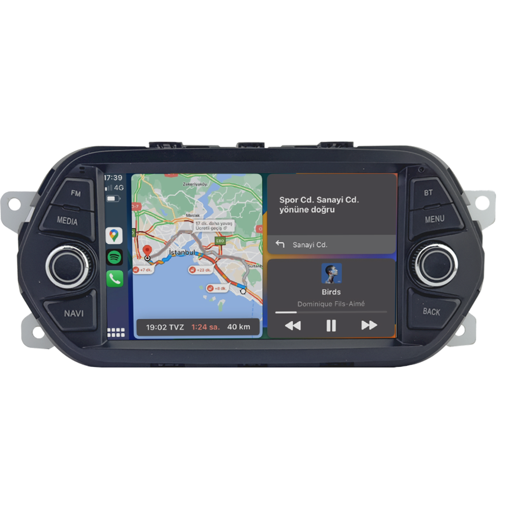 CRV-4101D Fiat Egea Android Multimedya Sistemi (2014-2025) | 4GB RAM 64GB Hafıza | 7” Ekran | CarPlay & Android Auto | Geri Görüş Kamerası