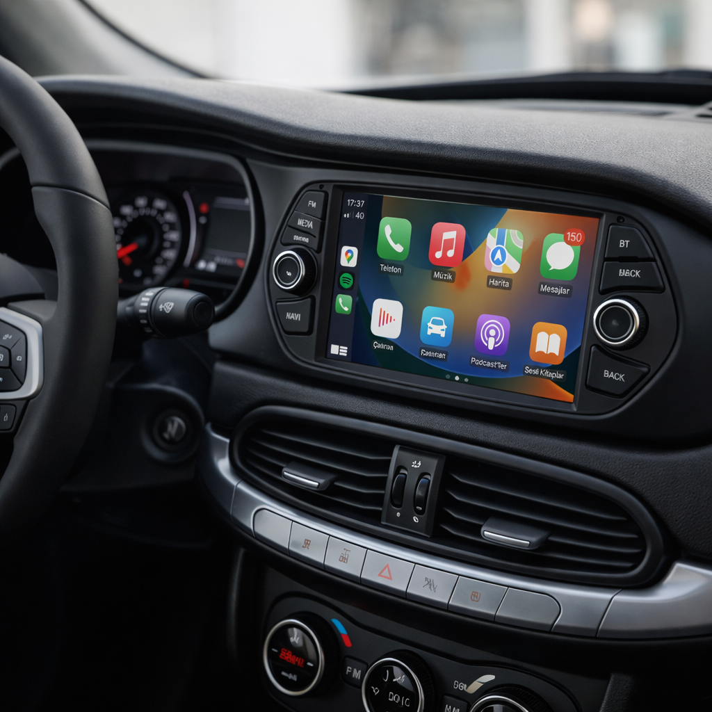 CRV-4101D Fiat Egea Android Multimedya Sistemi (2014-2025) | 4GB RAM 64GB Hafıza | 7” Ekran | CarPlay & Android Auto | Geri Görüş Kamerası