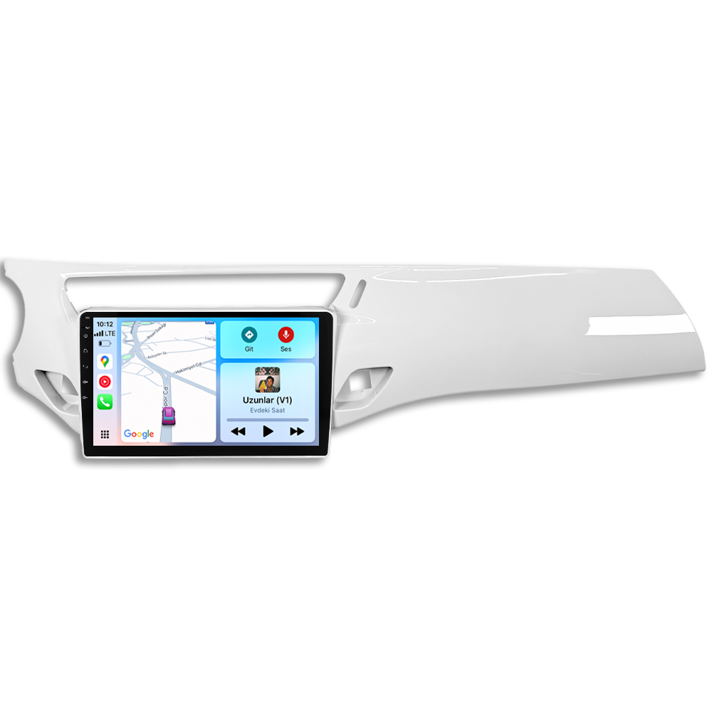Citroen C3 Android Multimedya Sistemi (2010-2015) CRV-4968XR Piano White Çerçeve
