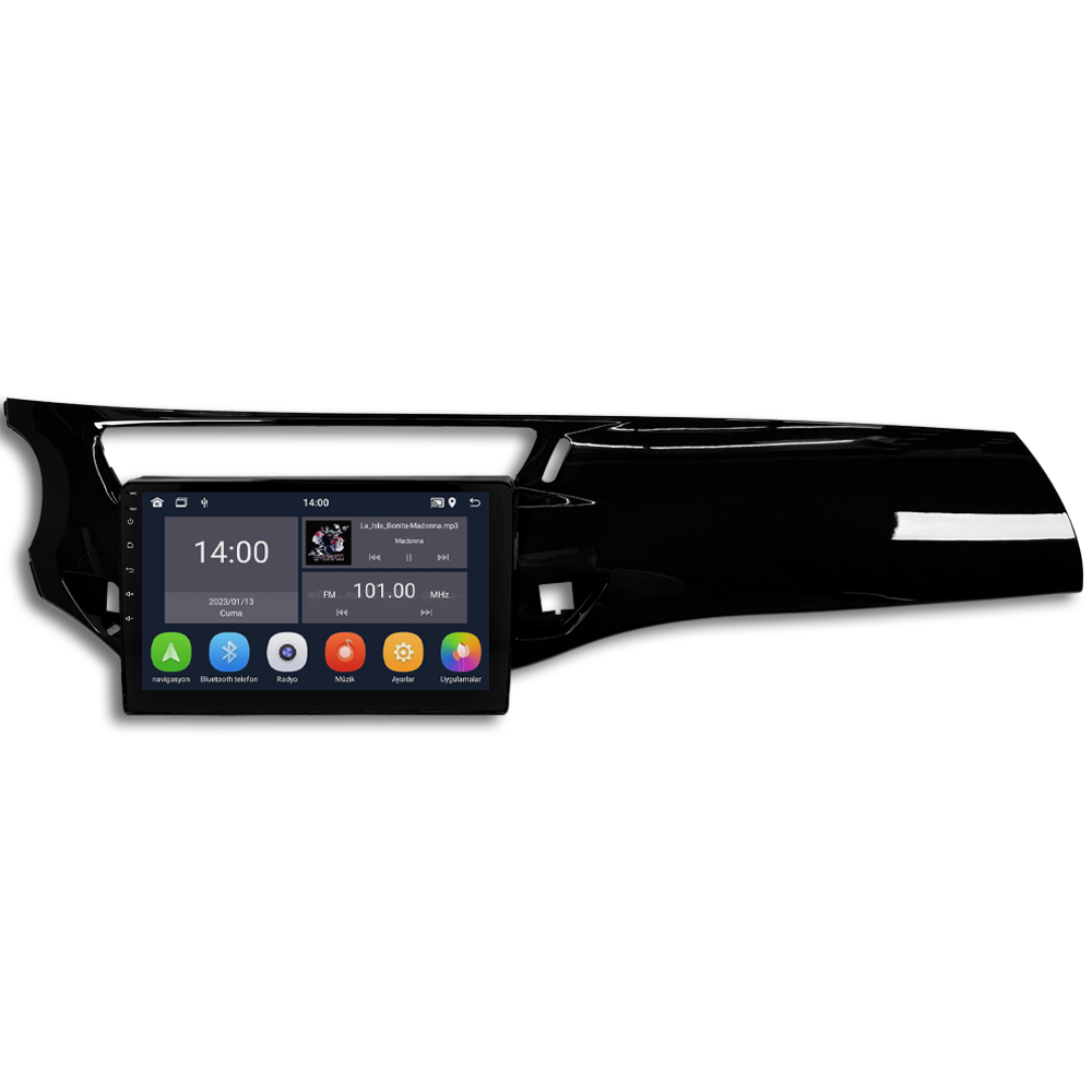 Citroen C3 Android Multimedya Sistemi (2010-2015) CRV-4968XD Piano Black Çerçeve