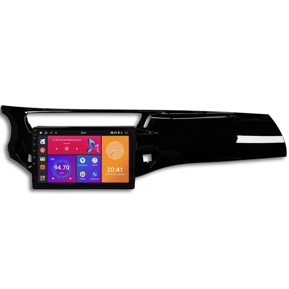 Citroen C3 Android Multimedya Sistemi (2010-2015) CRV4968XP Piano Black Çerçeve