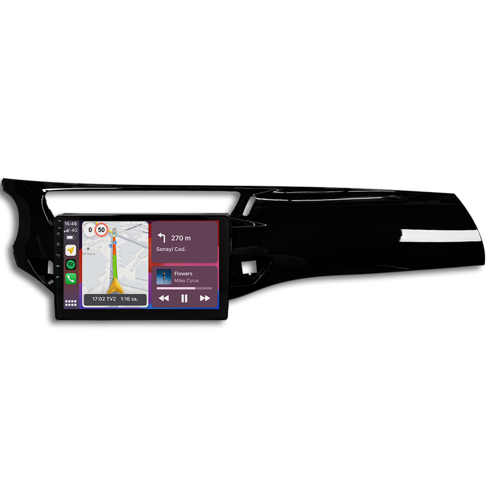 Citroen C3 Android Multimedya Sistemi (2010-2015) CRV4968XP Piano Black Çerçeve