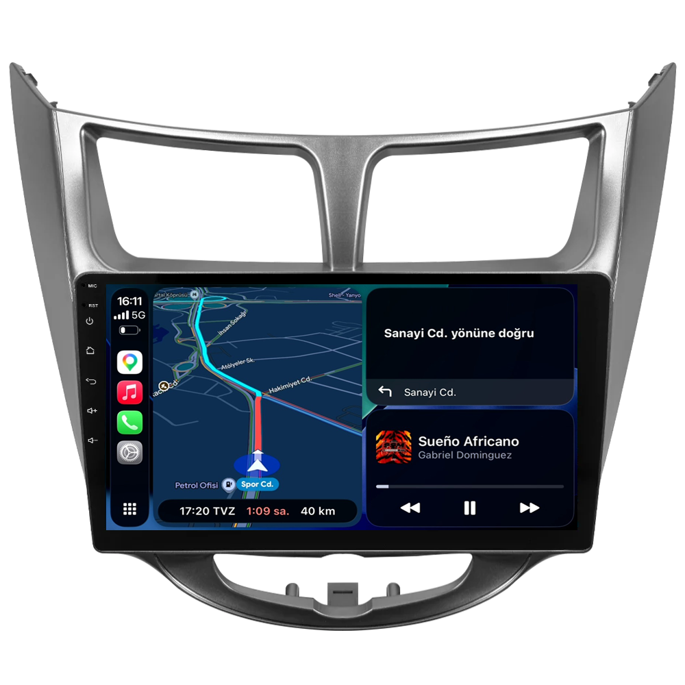 Hyundai Accent Blue Android Multimedya Sistemi (2011-2017) CRV-4260XA Gri Çerçeve