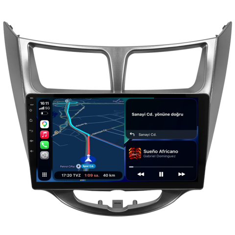 Hyundai Accent Blue Android Multimedya Sistemi (2011-2017) CRV-4260XA Gri Çerçeve