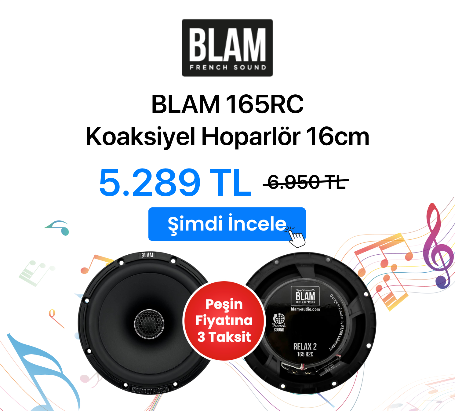 BLAM 165RC Koaksiyel Hoparlör 16cm