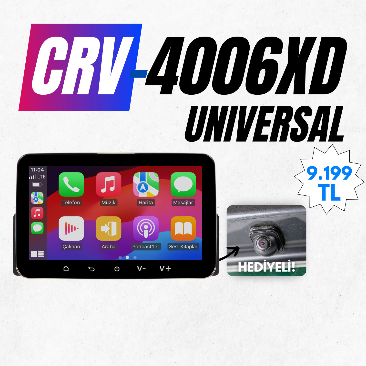Universal Tek Din Android Multimedya Sistemi CRV-4006XD